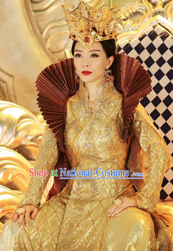 Traditional Ancient Chinese Imperial Empress Costume, Elegant Hanfu Immortal Queen Clothing, Chinese Aristocratic Queen Consort Embroidered Clothing for Women