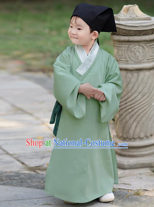 Traditional Ancient Chinese Children Elegant Costume Slant Opening Robe, Elegant Hanfu Clothing Chinese Han Dynasty Boys Scholar Clothing for Kids