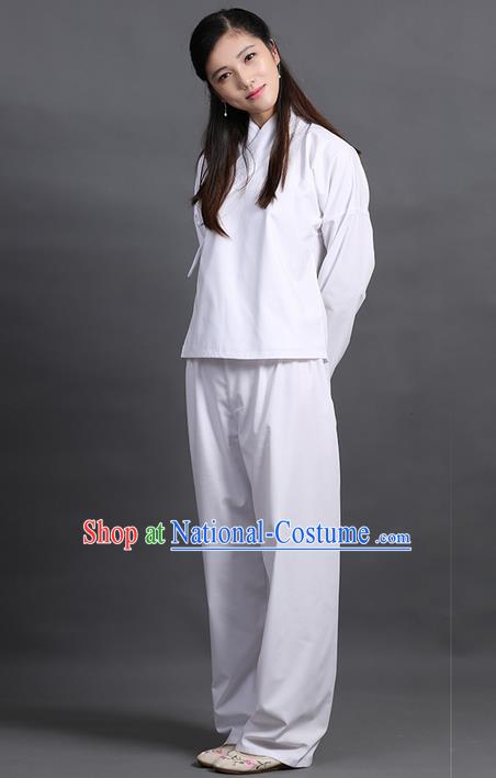 Traditional Ancient Chinese Young Lady Elegant Costume Slant Opening Blouse and Pants Complete Set, Elegant Hanfu Pajamas Clothing Chinese Han Dynasty Imperial Princess Clothing for Women