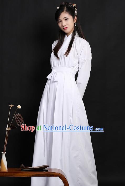 Traditional Ancient Chinese Young Lady Elegant Costume Slant Opening Blouse and Skirt Complete Set, Elegant Hanfu Pajamas Clothing Chinese Han Dynasty Imperial Princess Clothing for Women