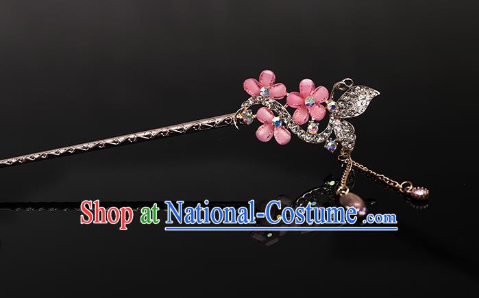 Traditional Handmade Chinese Ancient Classical Hair Accessories Bride Wedding Barrettes, Pink Hair Sticks Hair Jewellery, Hair Fascinators Hairpins for Women