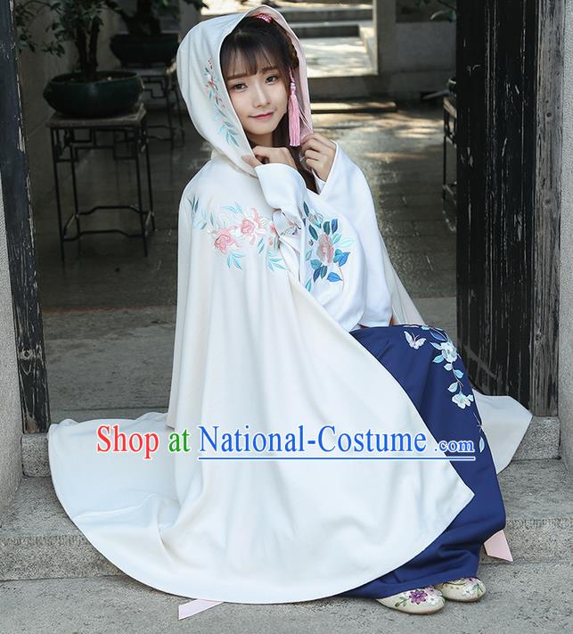 Traditional Chinese Ancient Ming Dynasty Princess Mantle Hooded Cape for Women