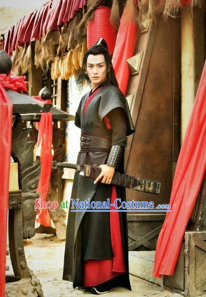 Traditional Ancient Chinese Elegant General Costume, Chinese Nobility General Armour Dress, Cosplay Chinese Television Drama Vagabondize Swordsman Chinese Ming Dynasty Prince Hanfu Clothing for Men