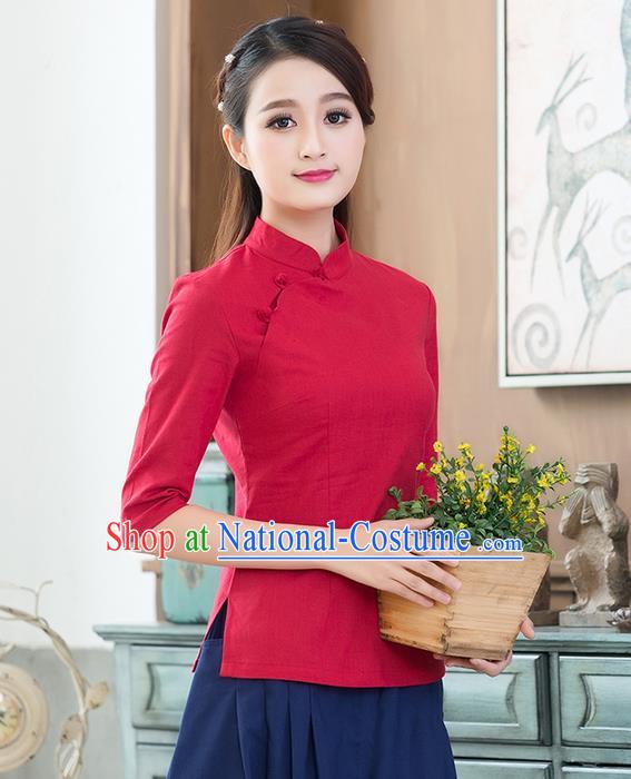 Traditional Ancient Chinese Young Women Cheongsam Dress Republic of China Tangsuit Stand Collar Blouse Dress Tang Suit Clothing for Women