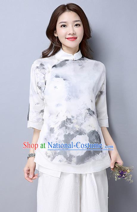 Traditional Ancient Chinese Young Women Cheongsam Dress Republic of China Tangsuit Stand Collar Blouse Dress Tang Suit Clothing for Women