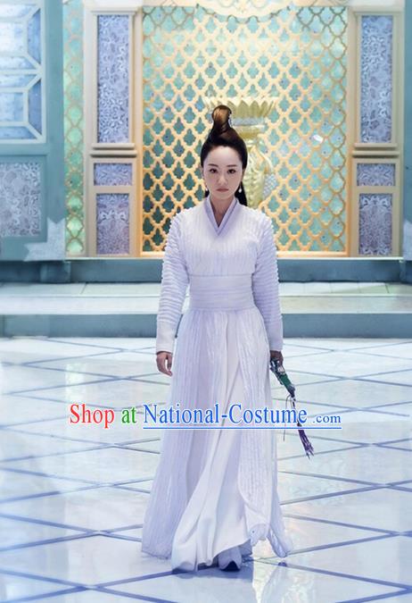 Traditional Ancient Chinese Chivalrous Swordswoman Costume, Chinese Ming Dynasty Heroine Dress, Cosplay Chinese Television Drama Flying Daggers Princess Hanfu Clothing for Women