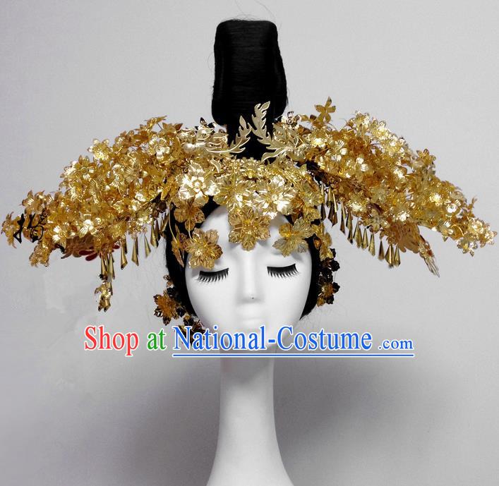 Traditional Handmade Chinese Ancient Classical Hair Accessories Bride Wedding Barrettes Phoenix Coronet Complete Set, Princess Wedding Hair Sticks Hair Jewellery, Hair Fascinators Hairpins for Women