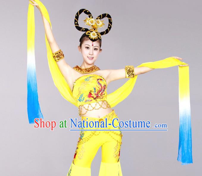 Traditional Chinese Ancient Water Sleeve Dancing Costume, Tang Dynasty Classical Flying Dance Costume Dance Clothing for Women