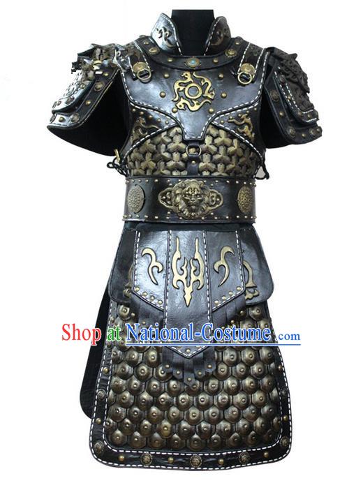 Traditional Chinese Ancient Peking Opera Armour Costume Complete Set, Tang Dynasty General Soldiers Armor Clothing for Men