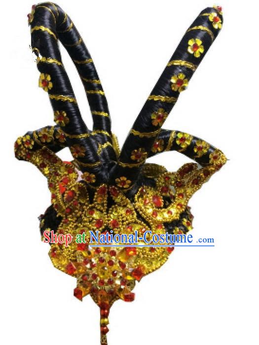 Traditional Ancient Chinese Classical Peking Opera Hair Accessories Props, Peking Opera Headwear Classical Flying Dance Hair Ornaments for Women