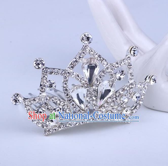 Top Grade Handmade Chinese Classical Hair Accessories, Children Baroque Style Headband Princess Royal Crown Rhinestone Imperial Crown, Hair Sticks Hair Jewellery, Hair Clasp for Kids Girls