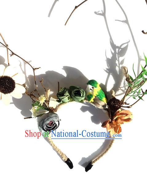 Top Grade Handmade Chinese Classical Hair Accessories, Children Baroque Style Headband, Hair Sticks Hair Jewellery, Antlers Hair Clasp for Kids Girls