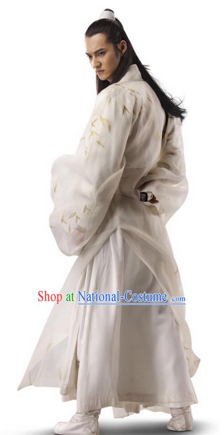 Traditional Ancient Chinese Elegant Swordsman Costume, Chinese Ancient Nobility Childe Dress, Cosplay Chinese Emprise Film Sword Master Chivalrous Expert Chinese Ming Dynasty Kawaler Hanfu Clothing for Men