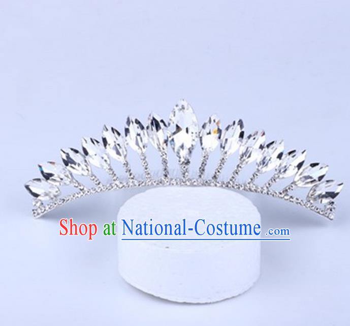 Top Grade Handmade Classical Hair Accessories, Children Baroque Style Crystal Rhinestone Princess Royal Crown Hair Jewellery Hair Clasp for Kids Girls