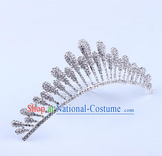 Top Grade Handmade Classical Hair Accessories, Children Baroque Style Crystal Rhinestone Princess Royal Crown Hair Jewellery Hair Clasp for Kids Girls