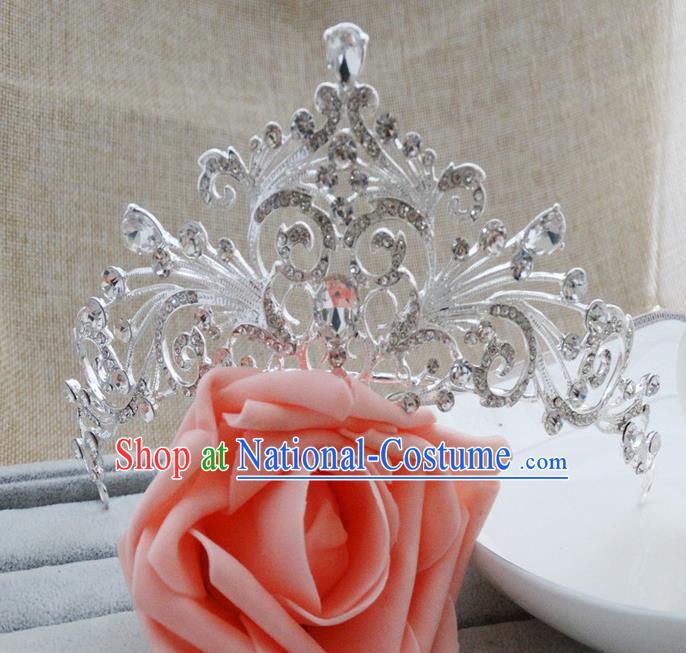 Top Grade Handmade Classical Hair Accessories, Children Baroque Style Crystal Royal Crown Princess Wedding Hair Jewellery Hair Clasp for Kids Girls