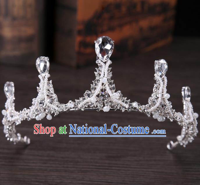 Top Grade Handmade Classical Hair Accessories, Children Baroque Style Crystal Baby Princess Royal Crown Hair Clasp Jewellery for Kids Girls