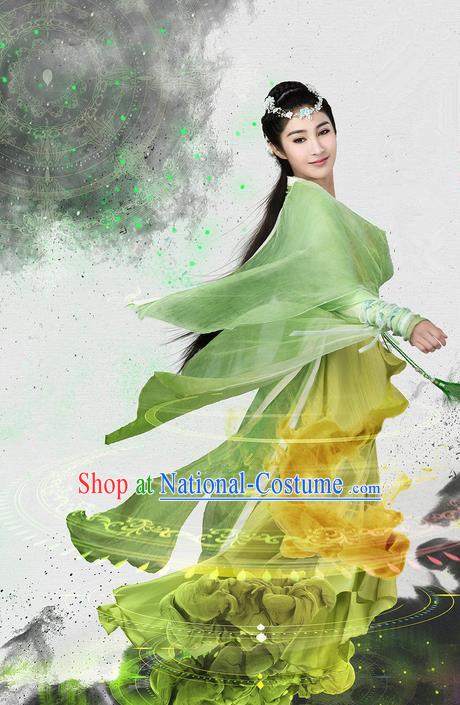 Traditional Ancient Chinese Aristocratic Young Lady Costume and Handmade Headpiece Complete Set, Chinese Ming Dynasty Female Suit, Cosplay Chinese Television Swords of Legends Princess Hanfu Clothing for Women