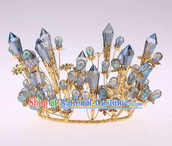 Top Grade Handmade Classical Hair Accessories, Children Baroque Style Crystal Queen Wedding Royal Crown Hair Jewellery Hair Clasp for Kids Girls