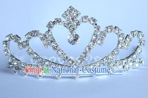 Top Grade Handmade Classical Hair Accessories, Children Baroque Style Wedding Crystal Royal Crown Hair Jewellery Hair Clasp for Kids Girls