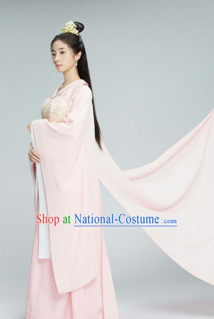 Traditional Chinese Ancient Princess Costume and Handmade Headpiece Complete Set, Chinese Northern and Southern Dynasties Young Lady Suit, Chinese Television Tokgo World Peri Hanfu Clothing for Women