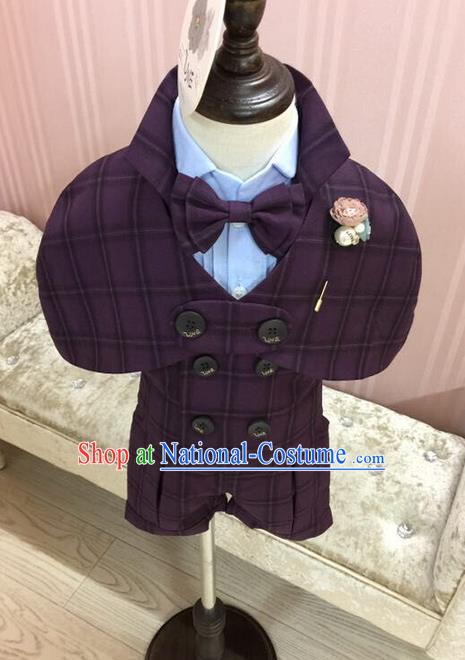 Top Grade Compere Professional Performance Catwalks Blazer Costume Complete Set, Children Chorus Customize Tuxedo Suits Modern Dance Modern Fancywork Little Gentleman Clothing for Boys Kids