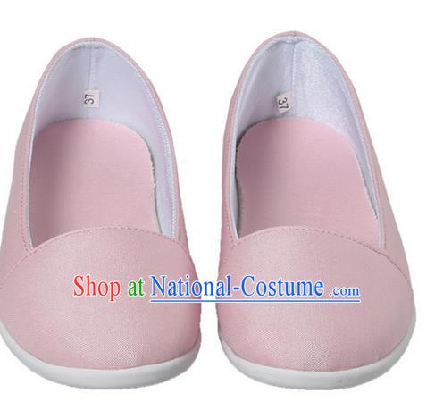 Top Chinese Traditional Tai Chi Linen Shoes Kung Fu Pulian Shoes Martial Arts Pink Shoes for Women