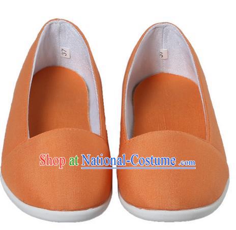 Top Chinese Traditional Tai Chi Linen Shoes Kung Fu Pulian Shoes Martial Arts Orange Shoes for Women