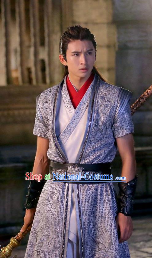 Traditional Chinese Ancient Chivalrous Expert Costume, Xuan-Yuan Sword Legend  The Clouds of Han the Three Kingdoms Swordsman Hanfu Clothing for Men