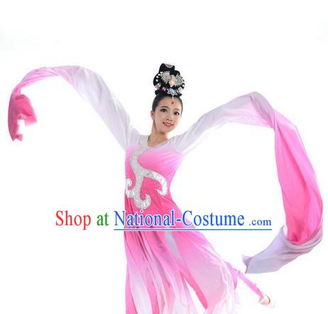 Traditional Chinese Yangge Fan Dancing Costume and Accessories