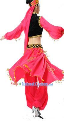 Traditional Chinese Yangge Fan Dancing Costume and Accessories