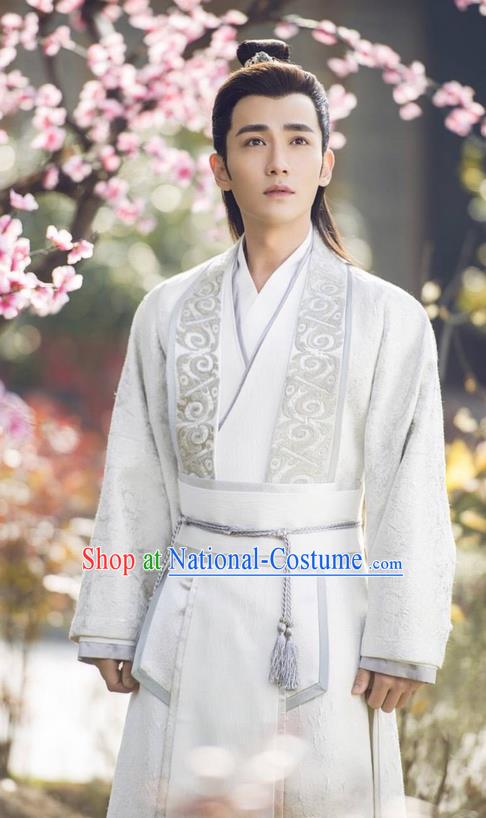 Traditional Chinese Ancient Prince Costume and Handmade Headpiece Complete Set, China Song Dynasty Scholar Nobility Childe Clothing for Men