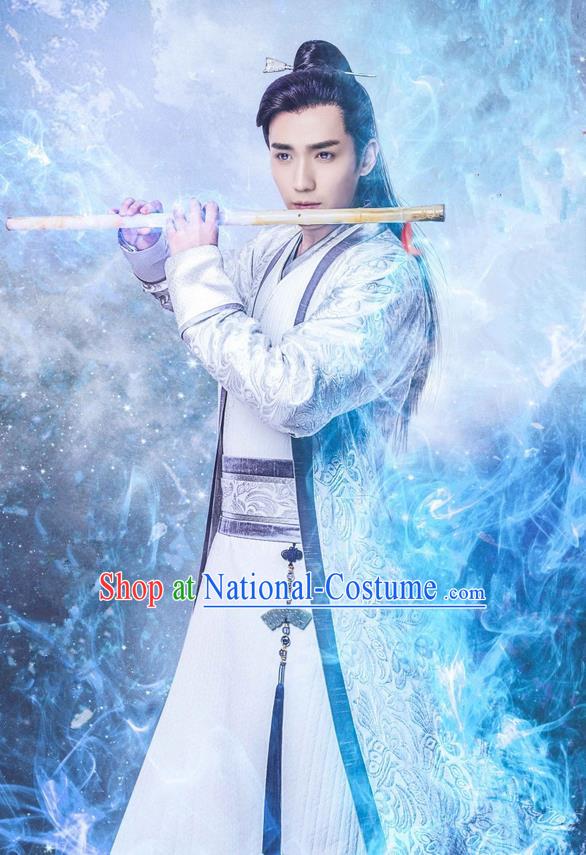 Traditional Chinese Song Dynasty Nobility Childe Costume and Handmade Headpiece Complete Set, China Ancient Prince Clothing for Men