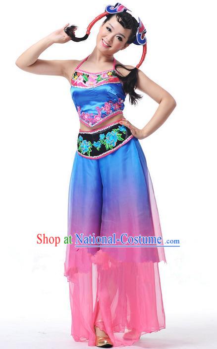 Traditional Chinese Classical Dance Fan Dance Northeast Song-and-Dance Duet Costume, Folk Dance Uniform Yangko Clothing for Women