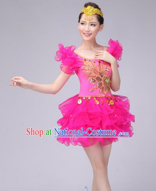 Traditional Chinese Yangge Fan Dancing Costume and Accessories