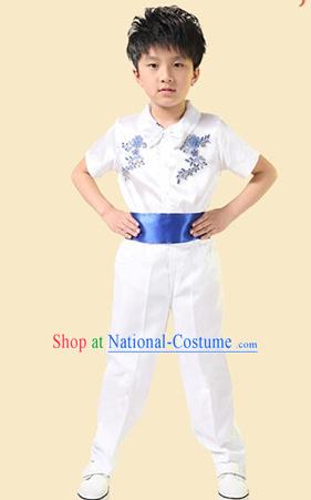 Top Grade Professional Performance Catwalks Costume, Children Chorus Modern Dance Paillette Clothing for Boys Kids