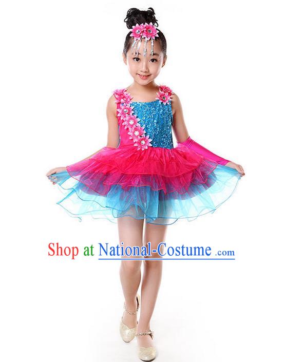 Top Grade Professional Performance Catwalks Costume, Children Full Dress Modern Dance Little Princess Bubble Dress for Girls Kids