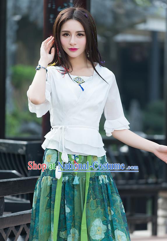 Traditional Ancient Chinese Young Women Cheongsam Dress Republic of China Tangsuit Stand Collar Blouse Dress Tang Suit Clothing for Women