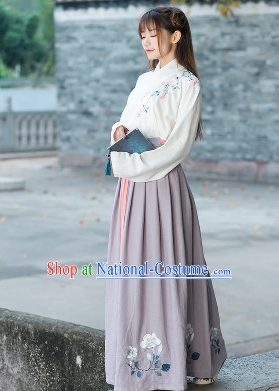 Traditional Ancient Chinese Young Women Cheongsam Dress Republic of China Tangsuit Stand Collar Blouse Dress Tang Suit Clothing for Women