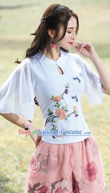 Traditional Ancient Chinese Young Women Cheongsam Dress Republic of China Tangsuit Stand Collar Blouse Dress Tang Suit Clothing for Women