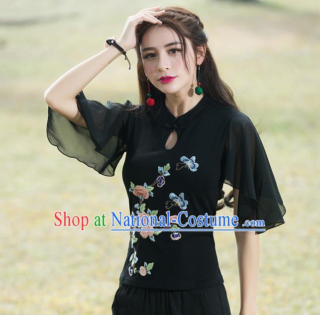 Traditional Ancient Chinese Young Women Cheongsam Dress Republic of China Tangsuit Stand Collar Blouse Dress Tang Suit Clothing for Women