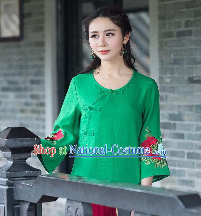 Traditional Ancient Chinese Young Women Cheongsam Dress Republic of China Tangsuit Stand Collar Blouse Dress Tang Suit Clothing for Women