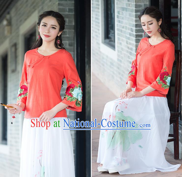 Traditional Ancient Chinese Young Women Cheongsam Dress Republic of China Tangsuit Stand Collar Blouse Dress Tang Suit Clothing for Women