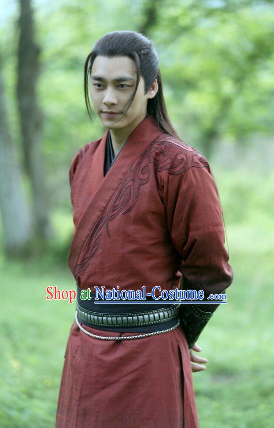 Traditional Ancient Chinese Elegant Swordsman Costume, Chinese Jiang hu Taoist Knight-errant Dress, Cosplay Chinese Television Drama Jade Dynasty Qing Yun Faction Childe Hanfu Embroidery Clothing for Men