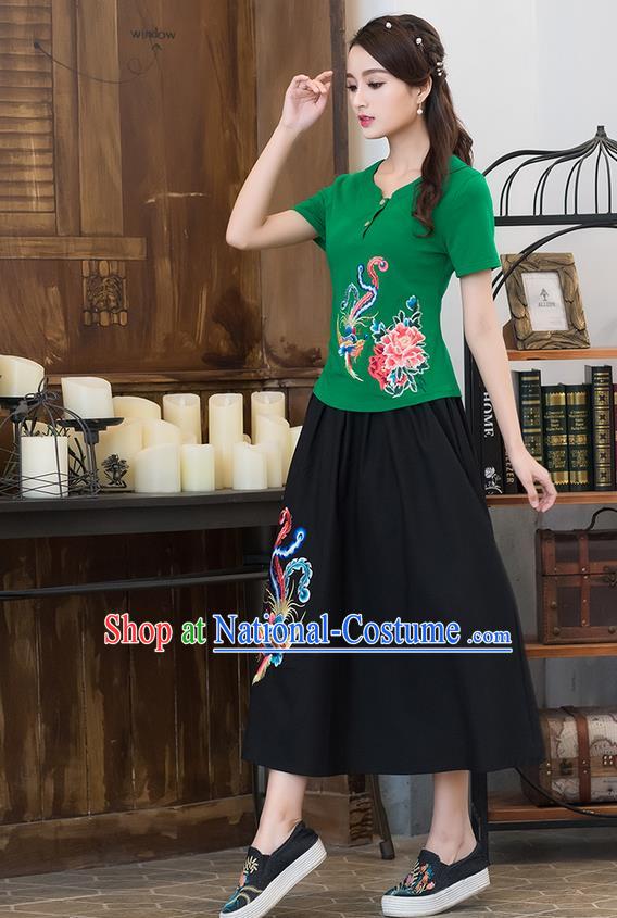 Traditional Ancient Chinese Young Women Cheongsam Dress Republic of China Tangsuit Stand Collar Blouse Dress Tang Suit Clothing for Women