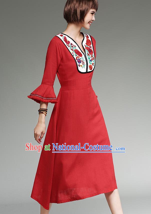 Traditional Ancient Chinese Young Women Cheongsam Dress Republic of China Tangsuit Stand Collar Blouse Dress Tang Suit Clothing for Women