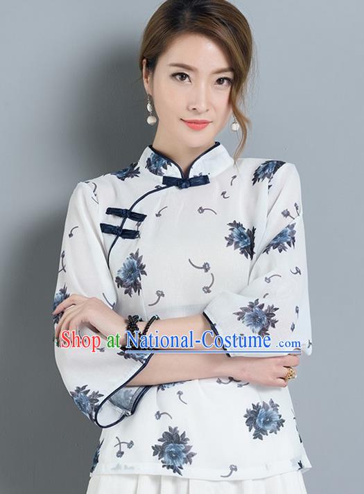 Traditional Ancient Chinese Young Women Cheongsam Dress Republic of China Tangsuit Stand Collar Blouse Dress Tang Suit Clothing for Women