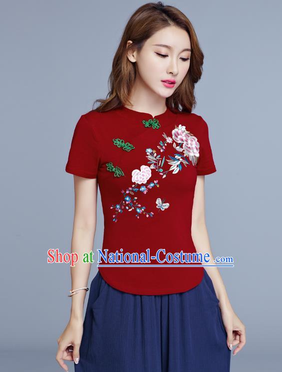 Traditional Ancient Chinese Young Women Cheongsam Dress Republic of China Tangsuit Stand Collar Blouse Dress Tang Suit Clothing for Women