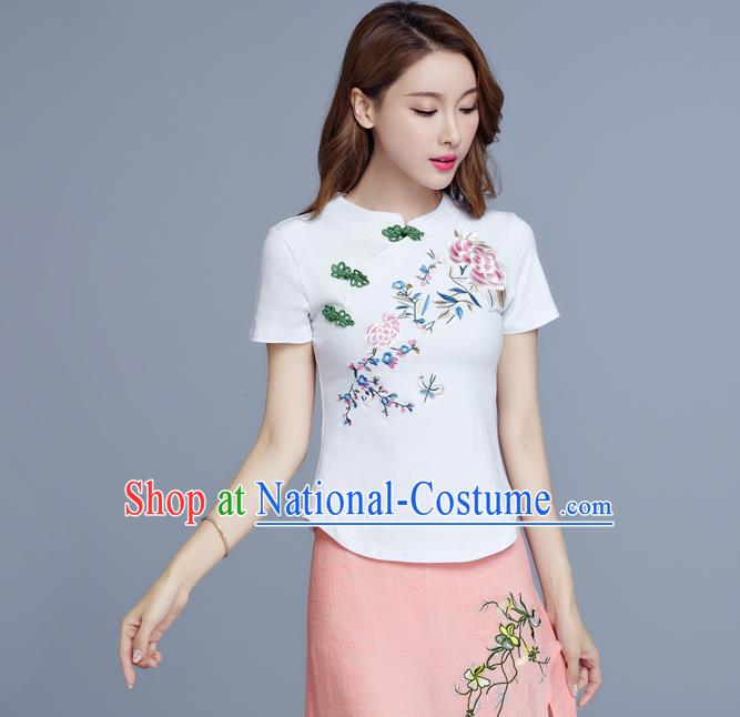 Traditional Ancient Chinese Young Women Cheongsam Dress Republic of China Tangsuit Stand Collar Blouse Dress Tang Suit Clothing for Women