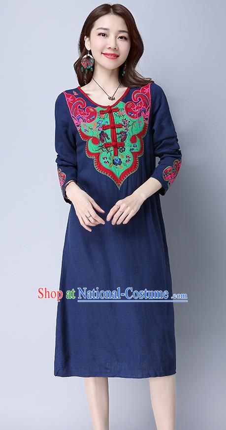 Traditional Ancient Chinese Young Women Cheongsam Dress Republic of China Tangsuit Stand Collar Blouse Dress Tang Suit Clothing for Women